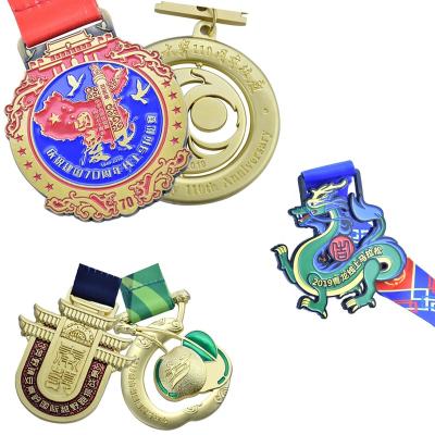 China Europe metal engraver for Palestinian map puzzle sport hanger printed porcelain medal for sale