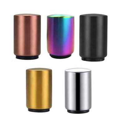 China Amazon Viable Hot Selling Automatic Lowering Custom Beer Opener Stainless Metal Magnetic Bottle Round Beer Bottle Opener With Magnet for sale