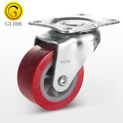 China Light Duty PU Handcart Caster Wheel Wheel For Door Swivel Rotary Caster Wheel for sale