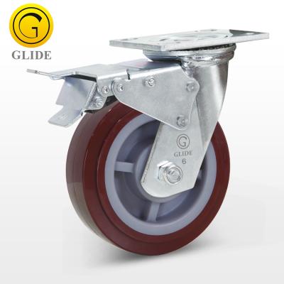 China Heavy Duty Industrial PU Swivel Casters Lockable Caster Wheels for sale