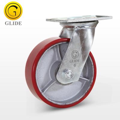 China Heavy Duty PU Iron Core Swivel 4/5/6/8 Inch Caster Wheel for sale