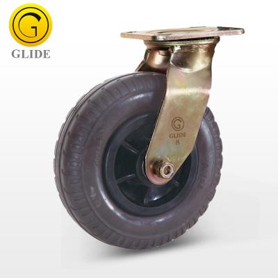 China Heavy duty rubber swivel solid rubber casters and 6/8/10 inch wheels for sale