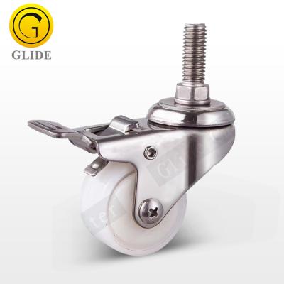 China Hotels Thread Medical Medium Duty Nylon Screw Casters With Brakes for sale