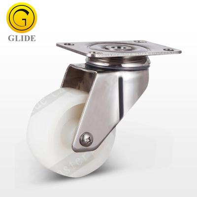 China PU/Nylon Double Ball Bearings Universal Activity 3 4 5 Inch Stainless Steel Universal Caster PU Aluminum Caster Wheel for sale