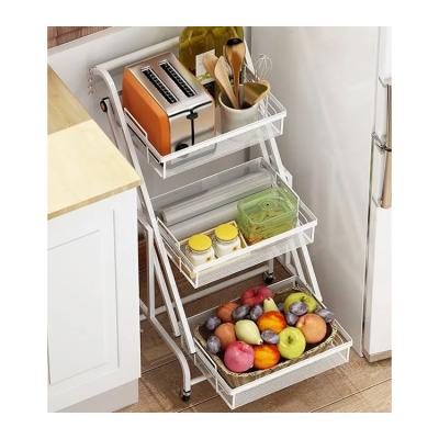 China Mordern Shelving Floor to Floor Trolley Multi-Storey Household Snack Rack Bathroom Bedroom Mobile Storage Shelves for sale