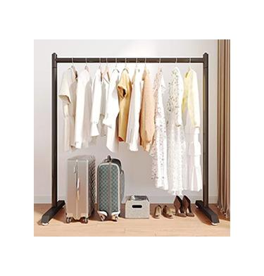 China Multi-function Stocked Bedroom Coat Hanger Rack Iron Pipe With Floor-standing Storage Nordic Style Bottom Coat Rack for sale