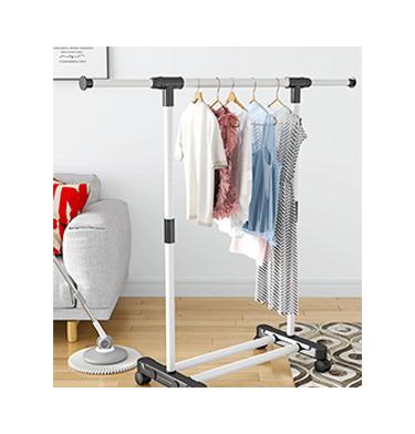 China Clothes-folding hanger stored single floor pole shrink clothes-hanger folding indoor household clothes-bedroom hanger for sale