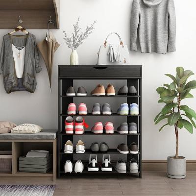 China Adjustable (other) 6 layer shoe cabinet, wooden shoe rack free standing shoe rack is suitable for entrance passage for sale