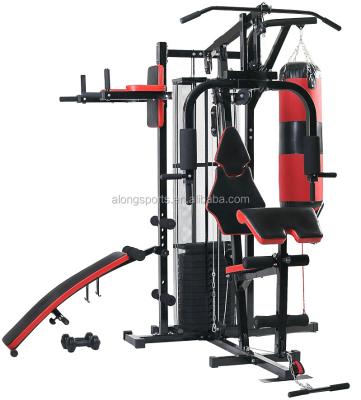 China 130 KG New Gym 45KG Weight Plate Multi Station Home Gym Heavy Duty Frame With Dumbbell Exercise Bench for sale