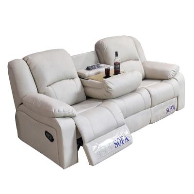 China Newest Sectional Massage Home Furniture Extended Lounge Sofa Set Recliner Genuine Leather for sale