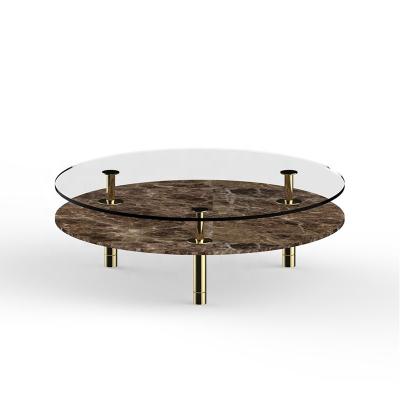 China Chinese Suppliers Metal Stainless Steel Table Marble Tempered Glass Easy Clean Coffee Table for sale