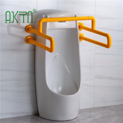 China Eco-friendly Anti Slip ABS Safety Bathroom Rails Toilet Grab Bar Handle Urinal Grab Bar With Leg For Disabled for sale