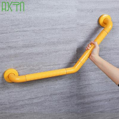 China Eco-friendly 135 Degree Hotel Bathroom Bar Grab Bar ABS Handicapped Older Wall Mounted Stainless Steel Plastic Handrails Shower Armrest Grab Rails for sale