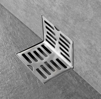 China Modern Stainless Steel L Shape Toilet Air Freshener Balcony Square Floor Drain For Bathroom for sale