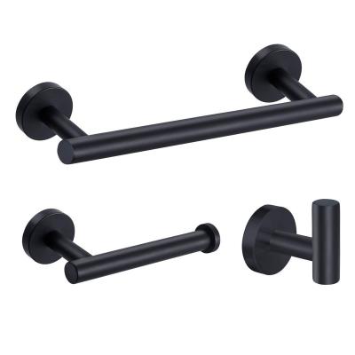 China With Luxury Hook Matte Black Stainless Steel Bathroom Accessories For USA for sale