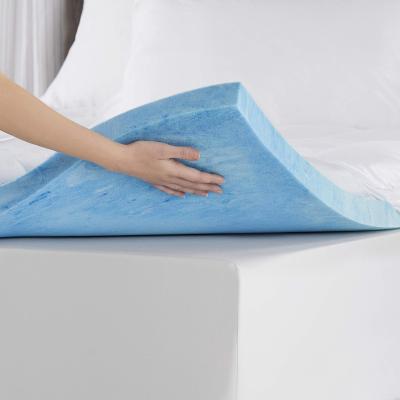 China Foldable Airflow Design 1.5 Inch Swirl Pad Gel Memory Foam Cooling Mattress Cover Topper for sale