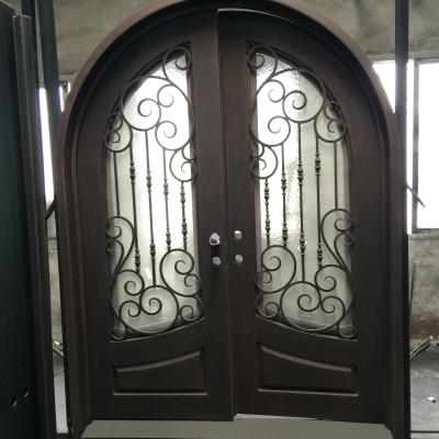 China Round Swing Lid Full Updraft Snap Up Decorative Wrought Iron Entry Door Designs for sale