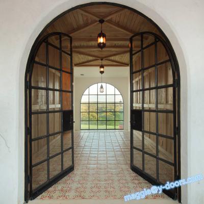 China ARCH French Door Iron Front Door Top Modern Steel Exterior Door Waterproof for sale