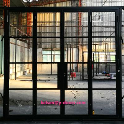 China Swing Steel Four Panels Bifolding French Door for sale