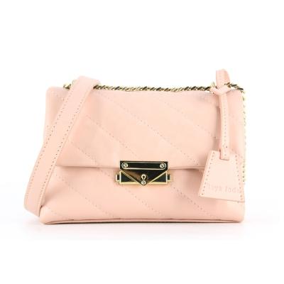 China 2020 New Fashion Lady Bag Messenger Bag Pink Quilted Sling Handbag With Chain Strap for sale