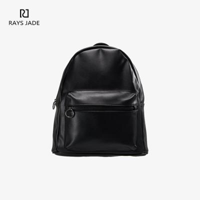 China Small Quantity Waterproof Cheap Unisex Black PU Backpack Medium Bag (AX-019) for sale