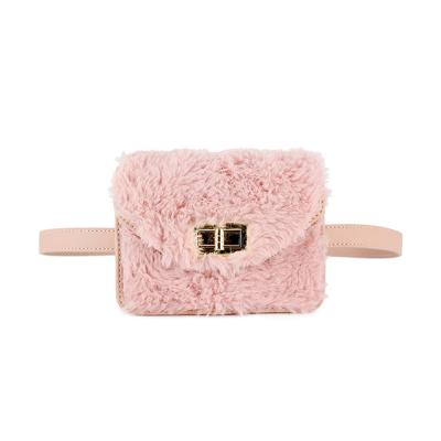 China Wholesale cheap personalized genuine leather pink women cute faux fur ladies Korean fashion belt quality bag anti-theft anti-theft for sale