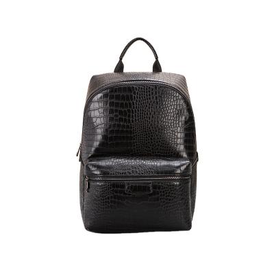 China 2022 Designer Men Luxury Leather Laptop Business Backpack Waterproof Black Bags Travel School Bag Crocodile Printing Men Backpack Custom Logo for sale