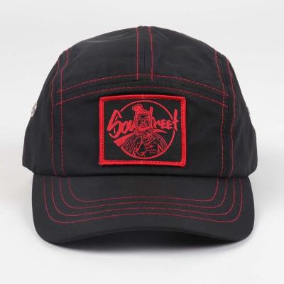 China Hygroscopic Unisex Breathable 100% Cotton 5 Panel Hats Baseball Cap With Velcro Buckle for sale