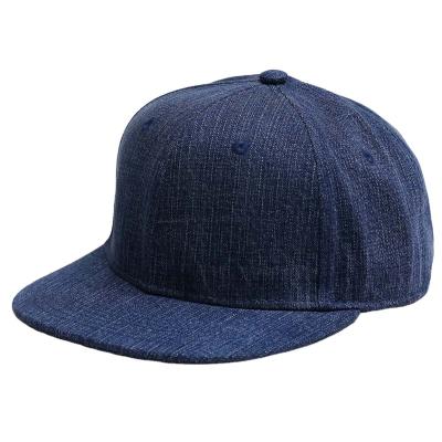 China Hygroscopic Wholesale Denim And Camouflage Flat Brim Snapback Covers Fashionable Men Snapback Hats for sale