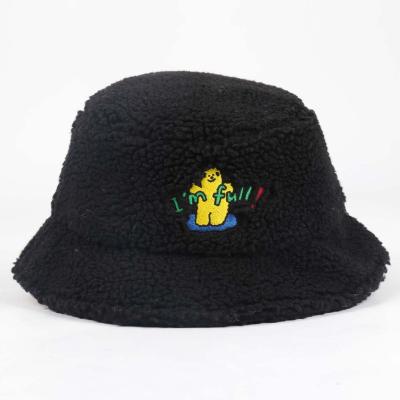 China Character Black Fisherman Cap Towel Cloth Bucket Hats Fashion Casual Bucket Hats Embroidery Fishing Hats For Men for sale