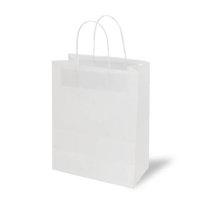 China Recyclable Bulk Wholesale White Paper Bag With Handle for sale