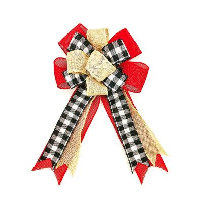 China Custom Christmas Decoration HC121180 Christmas Tree Topper Ribbon and Bow Decoration Lucas Navidad for sale