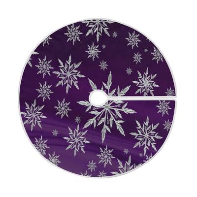 China HC321213-214 Classic Hot Sale Cheap Custom Modern Satin Christmas Snowflake Tree Skirt In Purple Color for sale