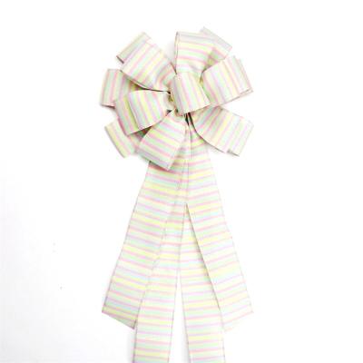 China Wholesale Custom Color Easter Decoration Large Strips Gift Polyester Ribbon Bow For Easter Decoration for sale