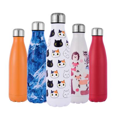 China 500ml 700ml Stainless Steel Portable Cola Single Wall Thermos Bottle Cola Drinking Shape With Metal Lid for sale