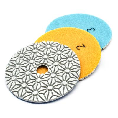 China Granite Stone Tools Flexible 3 Stage Diamond Polishing Wet Polishing Pad for Granite for sale