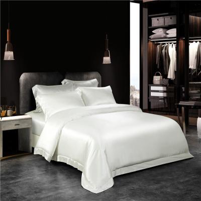 China Antistatic Wholesale White Silk Sheet 100% Pure Silk Bedding Set for sale