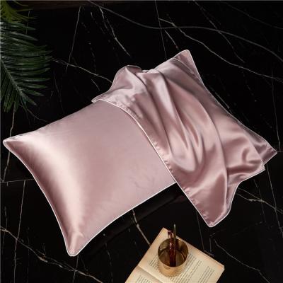 China Anti-static natural mulberry silk pillowcase with pipping cord around, nice pipping silk pillow case for sale