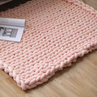 China Wearable Throw Blanket Super Soft Hand - Woven Cotton Knitted Chunky Blanket for sale