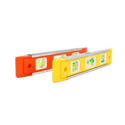 China Mini Square Spirit Bubble Level Transparent Plastic Green Bubble Spirit Level Meter With Stripe for sale