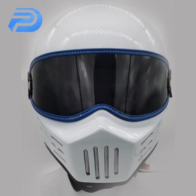 China Motorcross Protective OEM Helmet Sun Visor Leather Lens For Retro Vintage Motorcycle Snowmobile Biker Helmet Open Face for sale