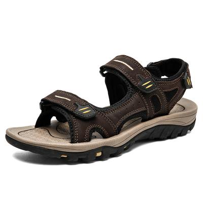 China Other Summer Best Selling Brown Fashion New Style Beach Sandals Genuine Leather Casual Shoes For Men for sale