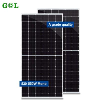 China 530w 540w 550watt solar panels de paneles de solares de costo monocrystalline solar panel roof use house prices 182mmx182mm for sale