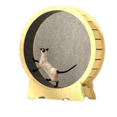 China New Design 2023 New Design Particle Board Particleboard Pet Sustainable Wooden Exercise Running Wheel Cat Dog Fun Treadmill for sale