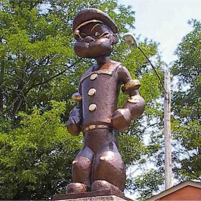 China Custom Made Outdoor Garden Popeye Art Statue Large Metal Brass Bronze Life Size Sculpture From Europe For Sale for sale