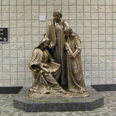 China Outdoor Europe Decoration Religious Statues Holy Family Bronze Statue for sale