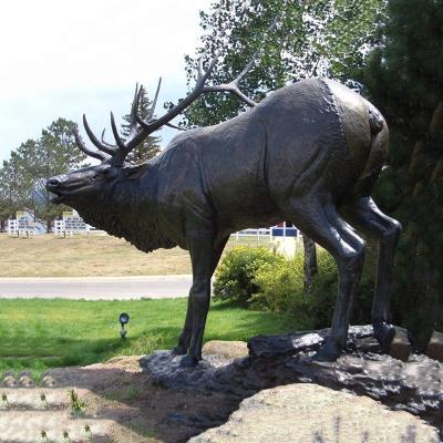 China Europe Elk Sculpture Modern Art Giant Bronze Deer Life Size Animal Ornaments For Sale for sale