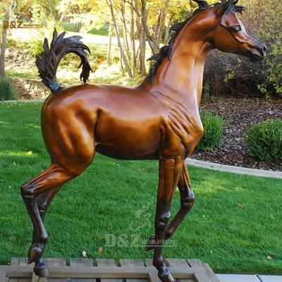 China Custom Outdoor Europe Garden Metal Horse Sculpt Life Size Arabian Brass Bronze Horse Statue for sale