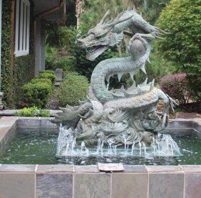 China White Dragons Dragon Europe Mold Garden Water Turtle Brass Statue Chinese Western Elegant Bronze Sculpture Indoor Fountains for sale