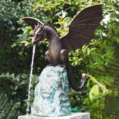 China White Dragons Dragon Europe Mold Garden Water Turtle Brass Statue Chinese Western Elegant Bronze Sculpture Indoor Fountains for sale